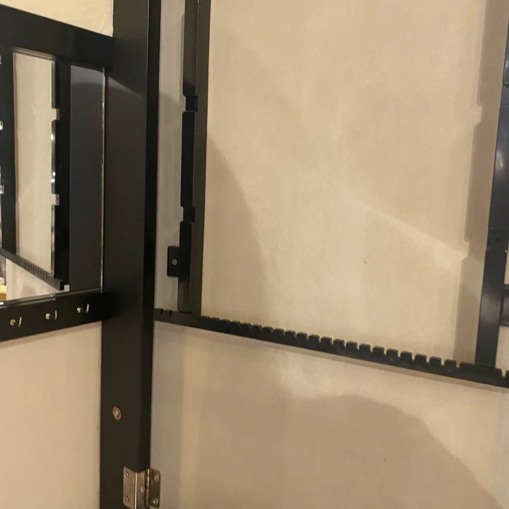 Elegant Black and Silver Full-Length Mirror by [Brand]